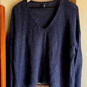 Eileen Fisher Deep Blue V-Neck Sweater